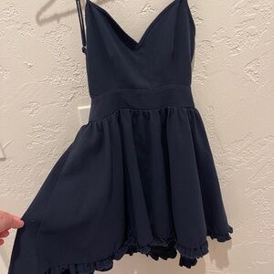 Lulus navy open back mini dress